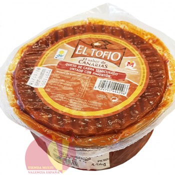 Сыр козий с паприкой, 16 €/кг.  Эль Тофио 1.2 кг aprox. Канары. Копченый козий сыр из Испании