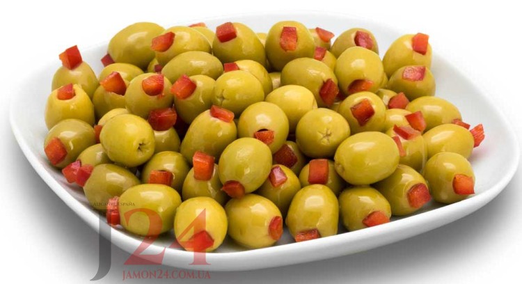 Оливки фаршированные печеным красным перцем, Асендадо 350 г