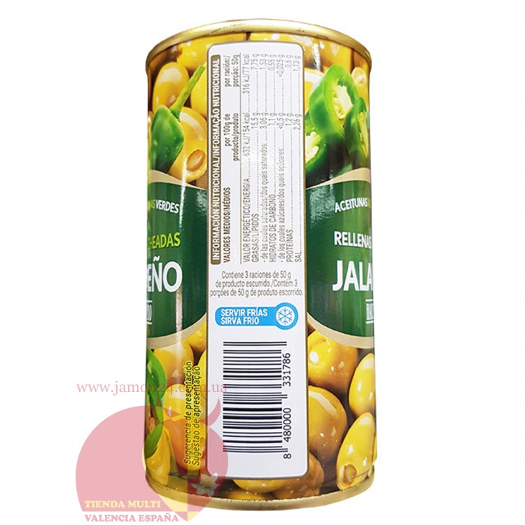 Оливки фаршированные перцем халапеньо, Асендадо 350 г
