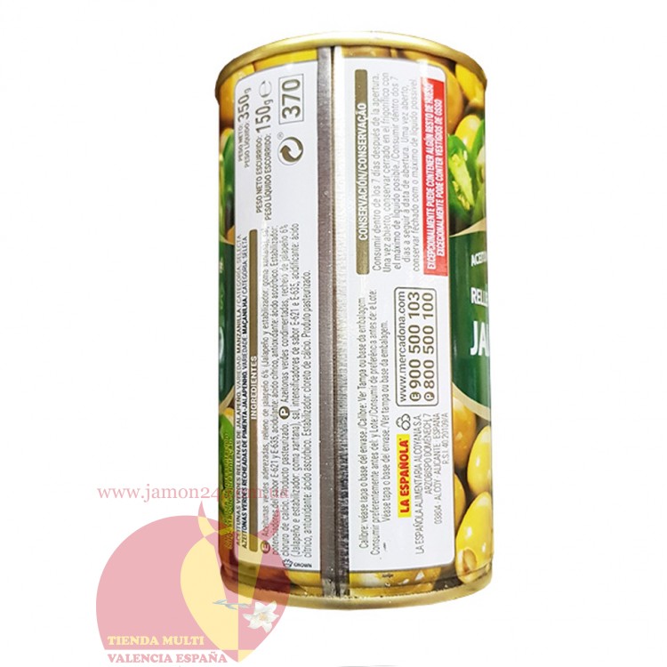 Оливки фаршированные перцем халапеньо, Асендадо 350 г