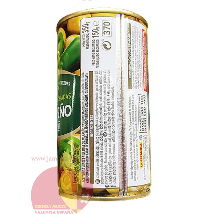 Оливки фаршированные перцем халапеньо, Асендадо 350 г