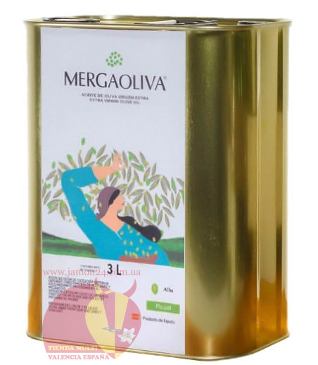 Оливковое масло Мерга Экстра Вирхен 3 л  из зеленых оливок Пикуаль