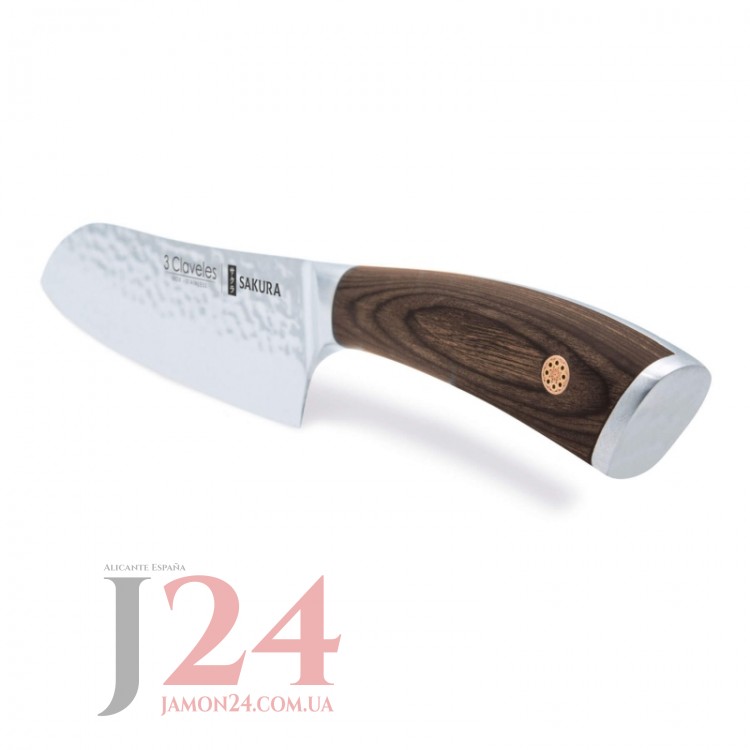 Нiж Сантоку 三徳包丁 3 Клавелес, 175 мм. Серiя Сакура. Cuchillo Santoku Serie Sakura
