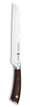 Ніж для хліба 3 Клавелес, 170 мм. Серiя Сакура. Cuchillo Pan Serie Sakura Колекція Sakura –  ковані ножі з карбованими лезами