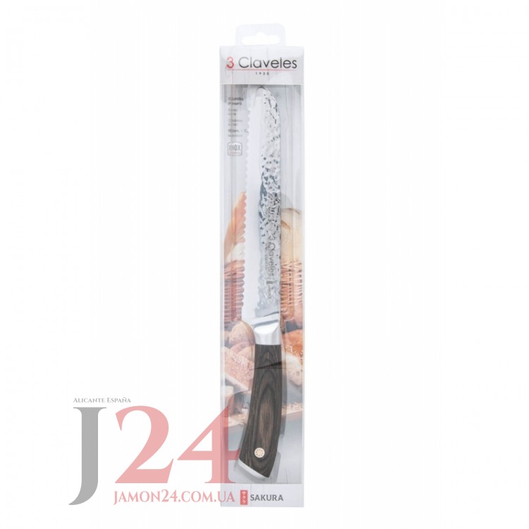 Ніж для хліба 3 Клавелес, 170 мм. Серiя Сакура. Cuchillo Pan Serie Sakura