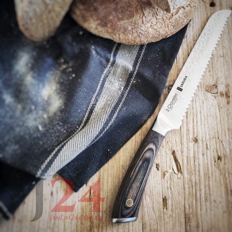 Ніж для хліба 3 Клавелес, 170 мм. Серiя Сакура. Cuchillo Pan Serie Sakura