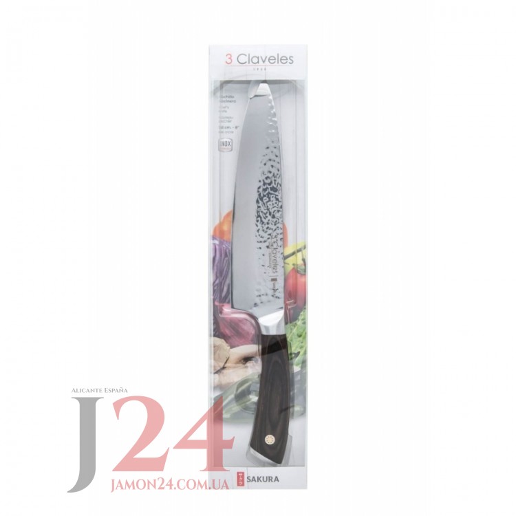 Нiж шеф-кухар 3 Клавелес, 200 мм. Серiя Сакура. Cuchillo Serie Sakura