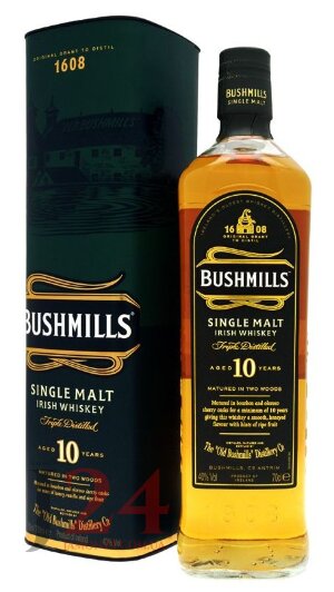 Виски Бушмилс Сингл Молт 10 лет 0,7л, 40% Whisky Bushmills Single Malt Irish 10 y.o. Ирландия