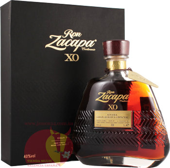 Ром Закапа XO Солера Гран Ресерва Эспесьяль, 0,7 л. 40% Гватемала Ron Zacapa Centenario XO Solera Gran Reserva Especial
Последние 2 года в коньячной бочке
Выдержка: до 25 лет
Пр-во: Zacapa Centenario
Объем:  70 cl  40%