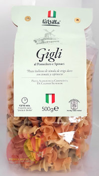 Паста Gigli, томат, шпинат 500 гр LaVilla Италия свекла, шпинат, куркума, чернила каракатицы