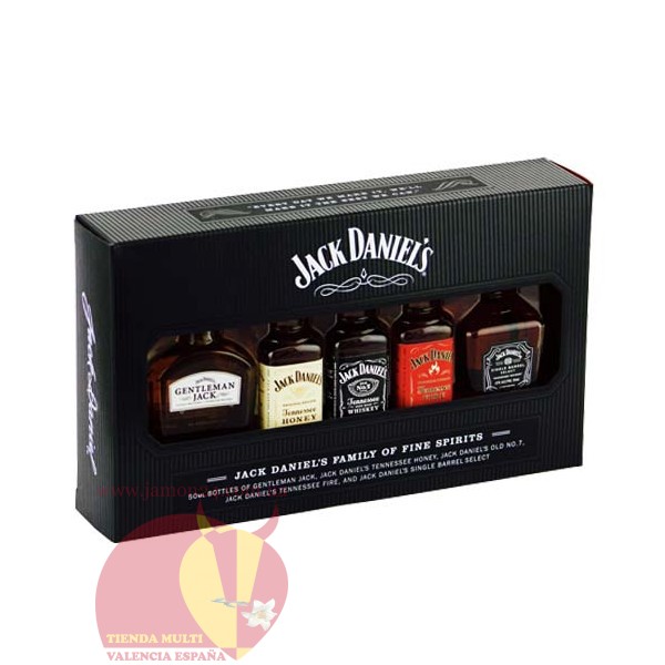 Виски Джек Дэниэлс набор миниатюр, 5х50гр. 50% Jack Daniel's Family of Fine Spirits