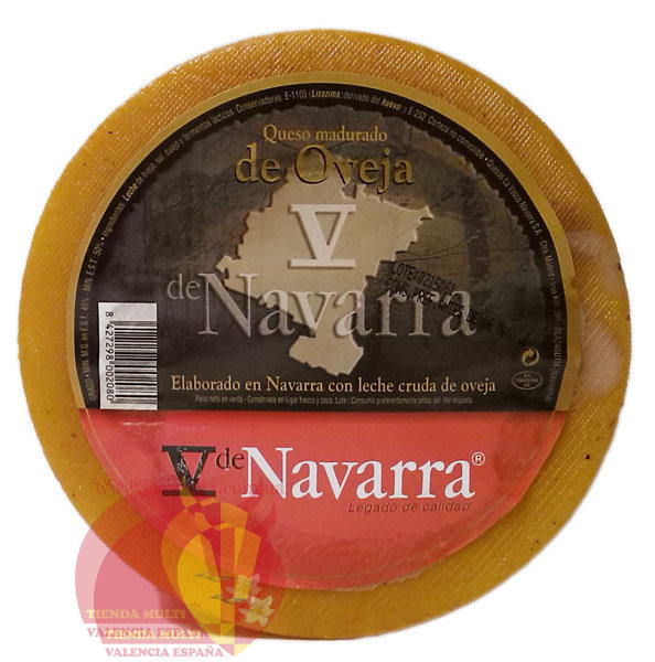 Сыр 19.58 €/кг,  из овечьего молока, подкопченый, V де Наварра 3.5 кг aprox.