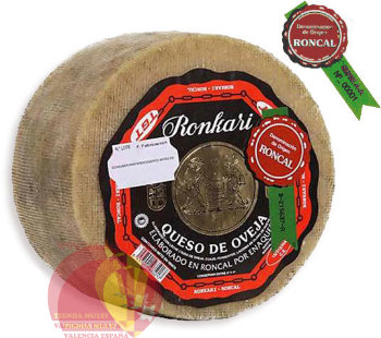 Сыр 21,24 €/кг,  из овечьего молока, выдержанный,  Ронкаль Д.О.П. 2,5 кг Изготовлен из сырого молока
Цельное молоко овец пород раса и лача
Происхождение: Наварра, долина Ронкаль
Выдержка: 6+ месяцев
Доставка - Москва, Россия, Казахстан, Беларусь