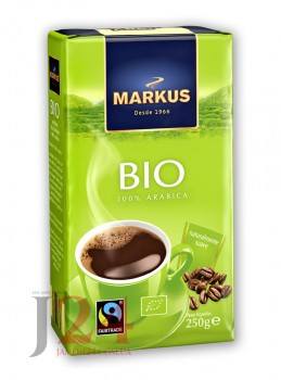 Кофе 100% арабика, БИО, молотый 250гр. Маркус. Средняя обжарка. 