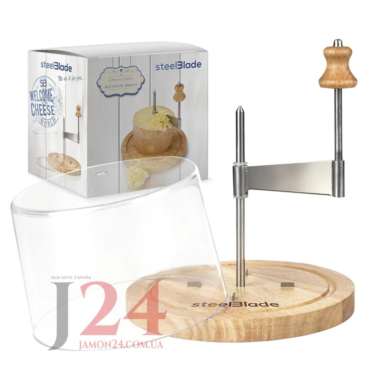 Нож-доска жироль для нарезки сыра Тет де Муан c колпаком, Голова монаха Tête de Moine 