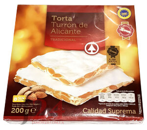 Туррон-торта де Аликанте ДО, 200 гр, миндаль 60%, Хосе Гарригос